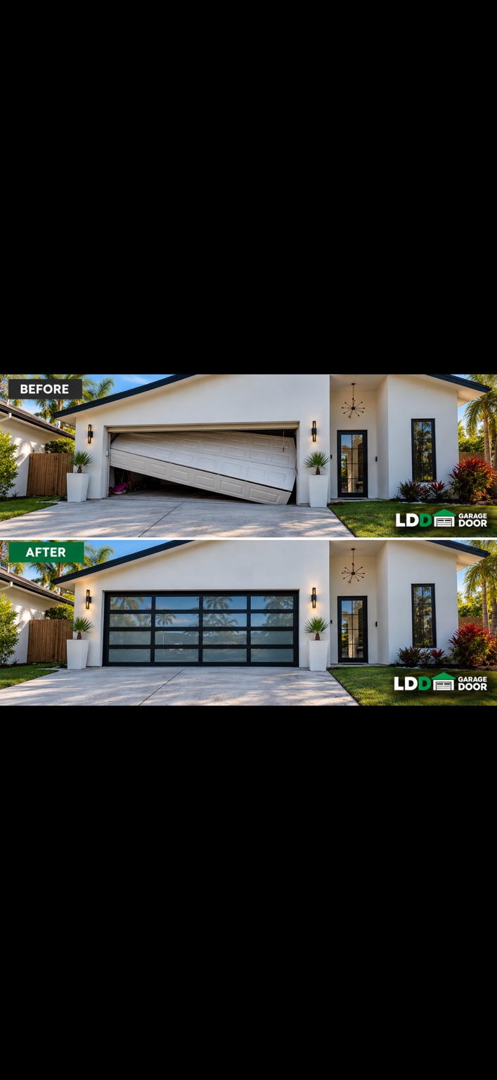 Garage door replacement before and after